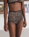 BASERANGE Bamboo Fiber High-Waisted Flared Briefs (France) BAS-UNHW-CI-AU25-LEOPARD
